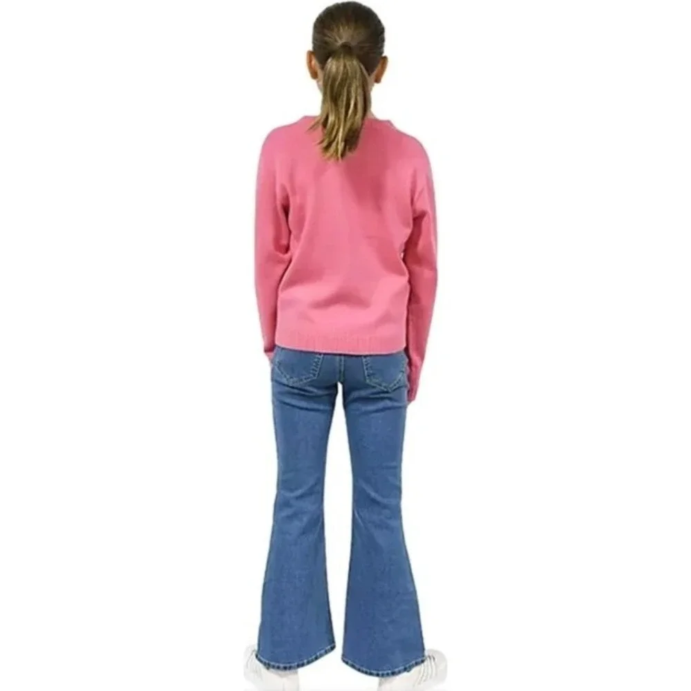 Zunie Girl Pink Love Heart Sweater XL 14 16 Acrylic Kids Long‎ Sleeve NWT